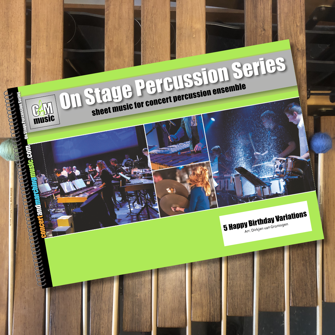 Cover Image | 5 Happy Birthday Variations | Percussion Ensemble Sheet Music | 