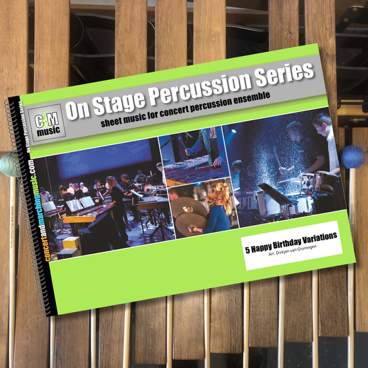 Cover Image | 5 Happy Birthday Variations | Percussion Ensemble Sheet Music | 