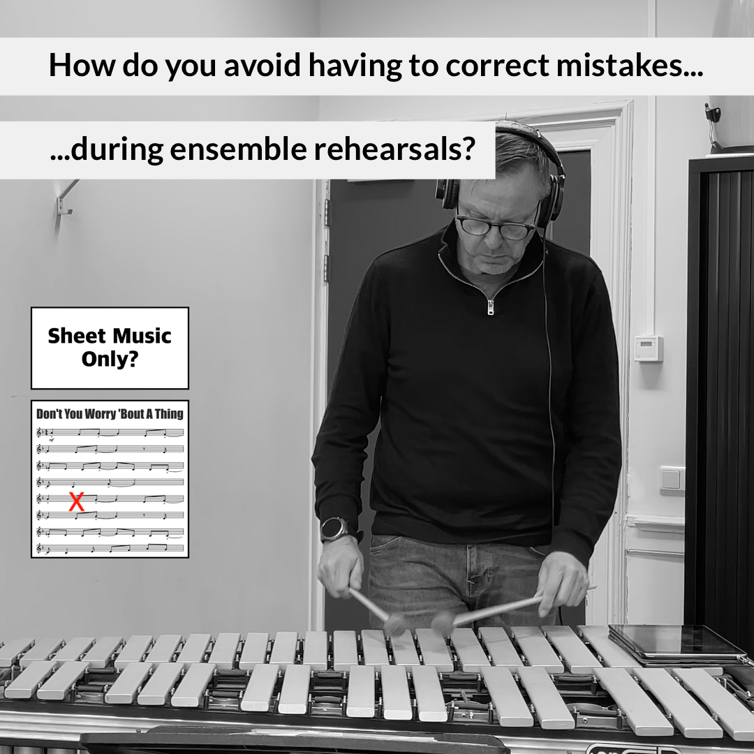  With our Performance Acceleration Pack you avoid correcting mistakes during percussion ensemble rehearsals